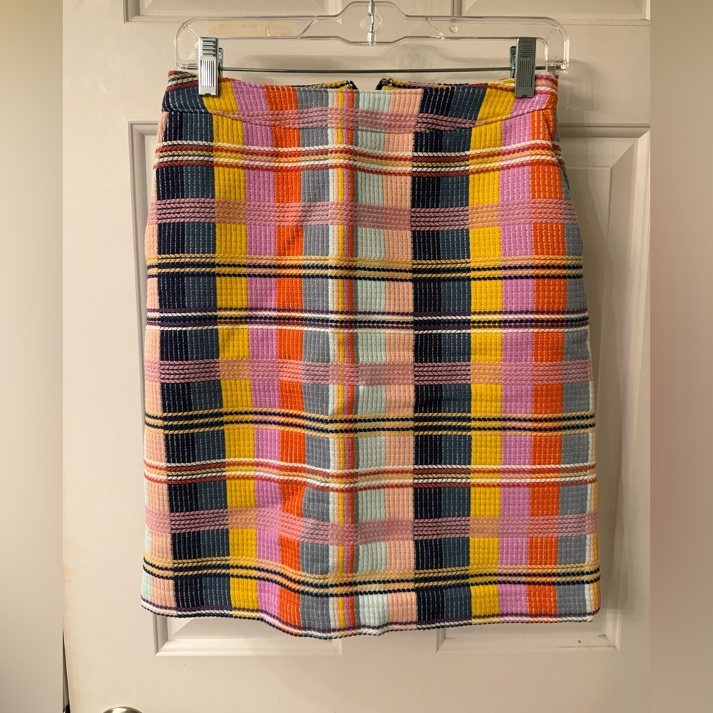 Halogen Multicolor Plaid Knit Pencil Skirt